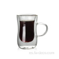 taza de jugo de leche de café de vidrio doble de pared